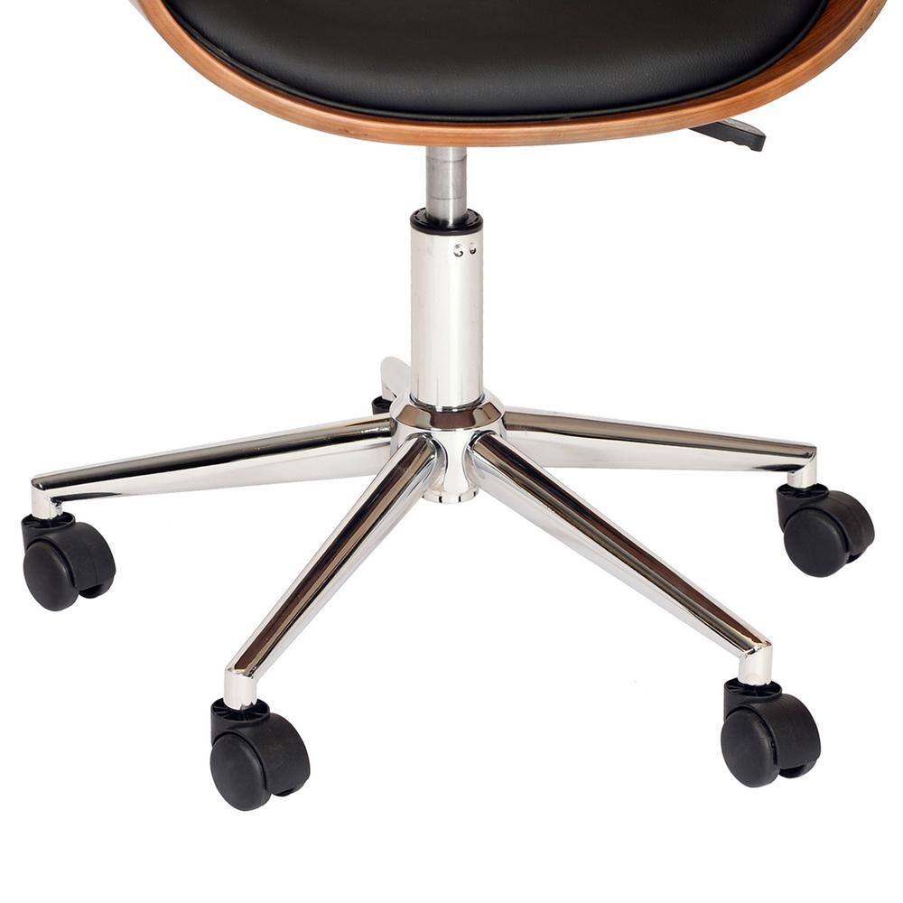 Black Faux Leather High Back Swivel Office Chair