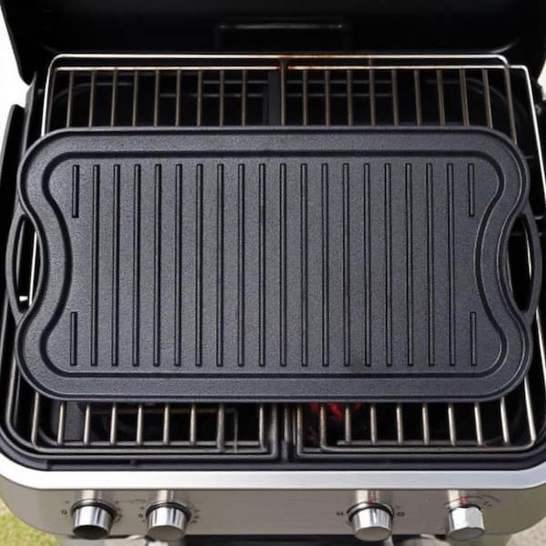 Double Play Pre-Seasoned 20 in. Black Cast Iron Reversible Stovetop Grill Griddle