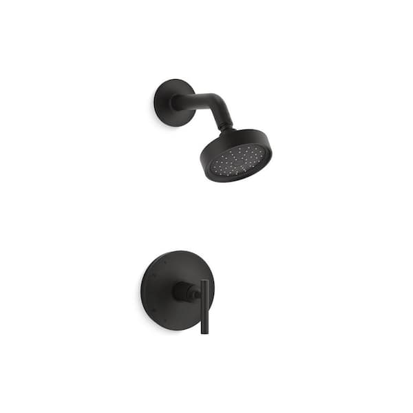 KOHLER Purist 1-Handle Shower Trim Kit in Matte Black (Valve Not Included)