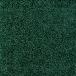 Haze Solid Low-Pile Emerald 5 ft. Square Area Rug