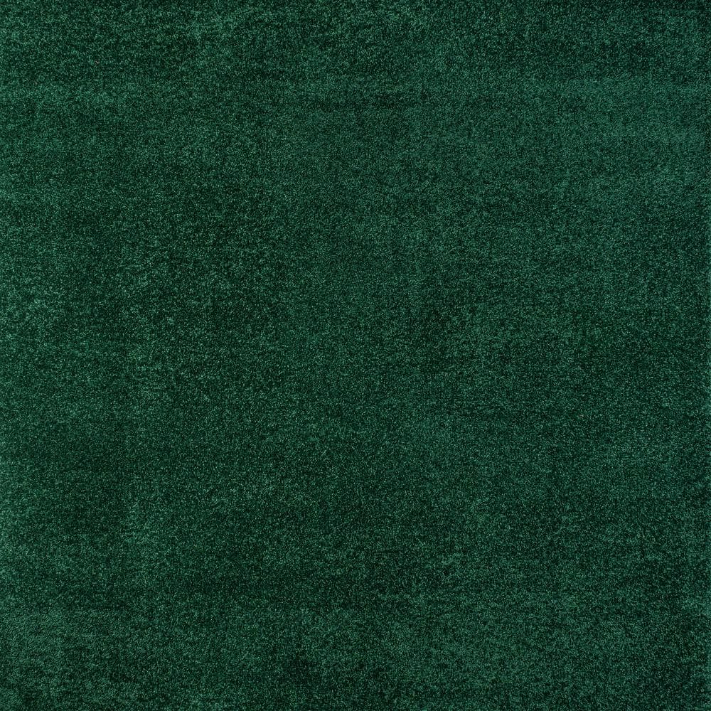 JONATHAN Y Haze Solid Low-Pile Emerald 5 ft. x 5 ft. Square Area Rug ...