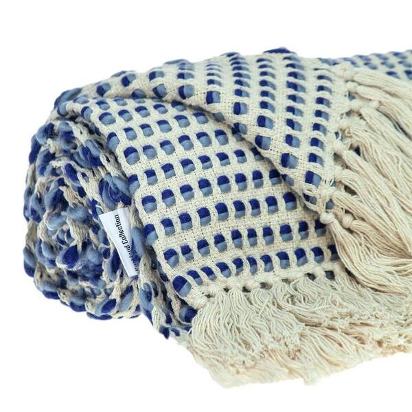 Blue and 2025 beige throw