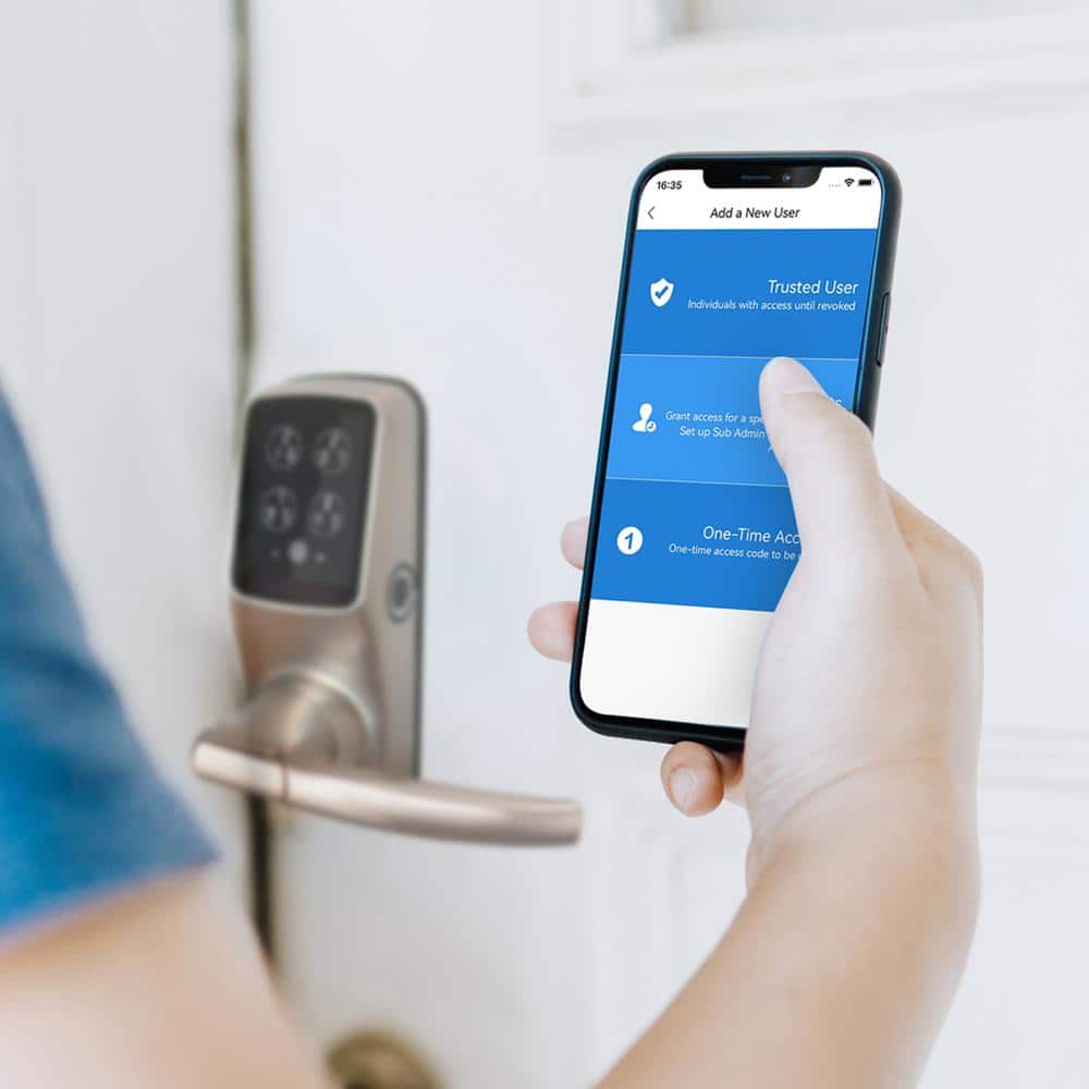 Satin Nickel Wi-Fi Smart Door Lock with Biometric Fingerprint