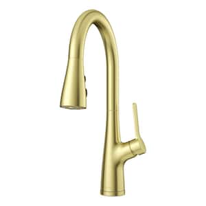 Neera Single-Handle Pull-Down Sprayer Kitchen Faucet in Brushed Gold