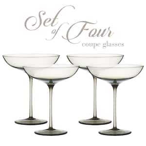 Luxurious and Elegant smoke Colored 9.9 oz. Coupe Cocktail Glass (Set of 4)