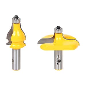 Handrail Molding Traditional and Beaded 1/2 in. Shank Carbide Tipped Router Bit Set (2-Piece)