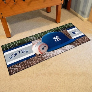 New York Yankees Gray 2.5 ft. x 6 ft. Baseball Runner Area Rug