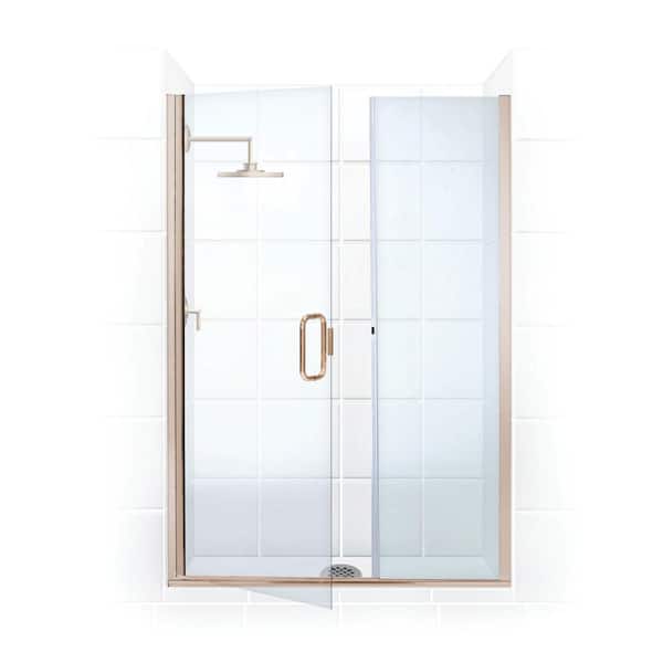 Illusion 57.75 in. to 59 in. x 70 in. Semi-Frameless Hinged Shower Door with Handle in Brushed Nickel and Clear Glass