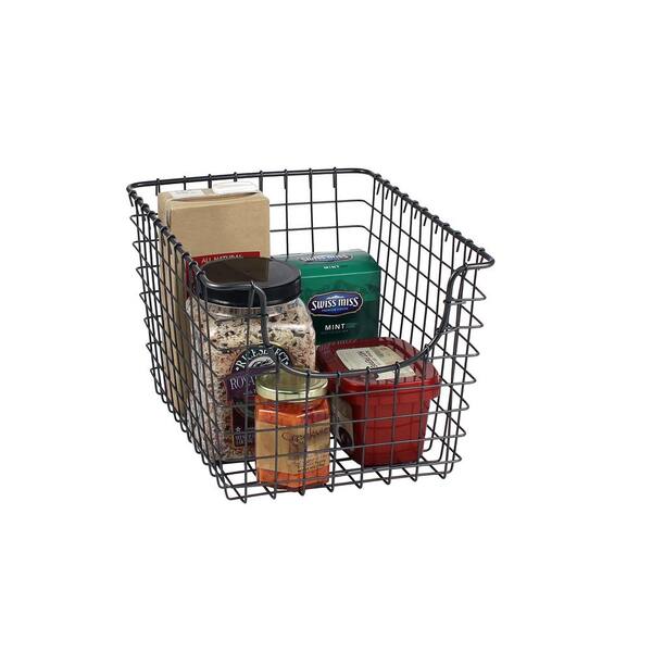 Spectrum Scoop Wire Basket (Industrial Gray) - Storage Bin & Décor for  Bathroom, Closet, Pantry, Under Sink, Toy, Shelf, Kitchen, & Nursery