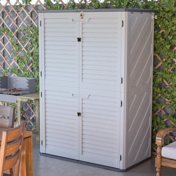 52.36 in. W x 29.7 in. D x 74.25 in. H White Plastic Outdoor