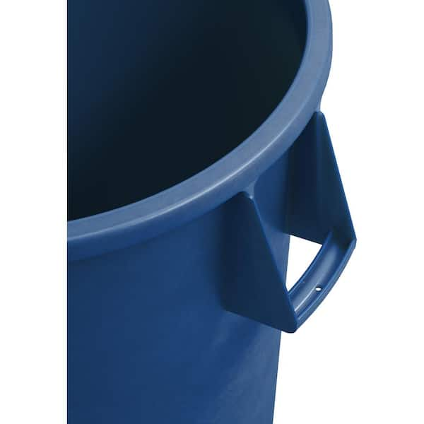 Trash Can: 20 gal, Round, Blue