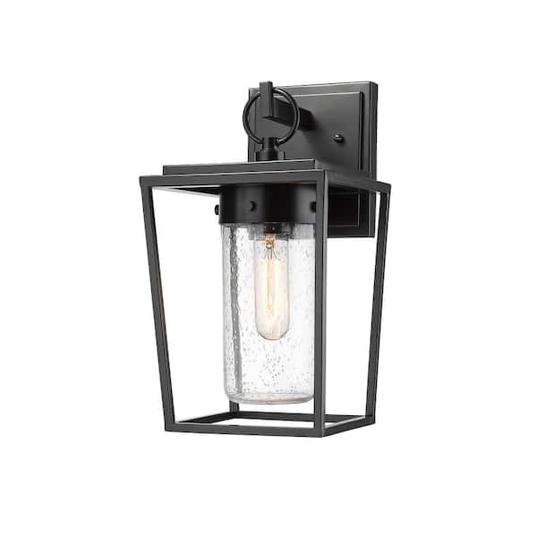 Unbranded Sheridan Black Outdoor Hardwired Wall Sconce with No Bulbs Included