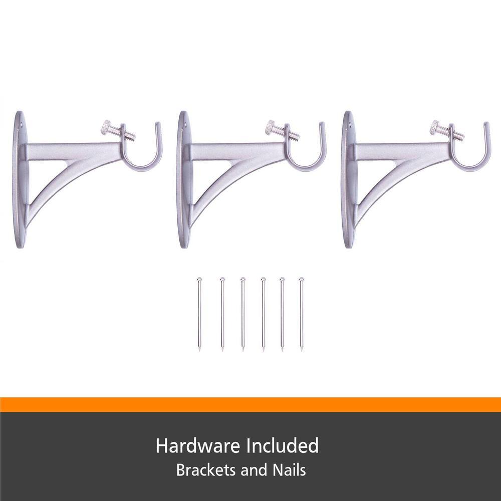 Pewter Telescoping Metal Curtain Rod with Decorative Finials, 36-66 inches
