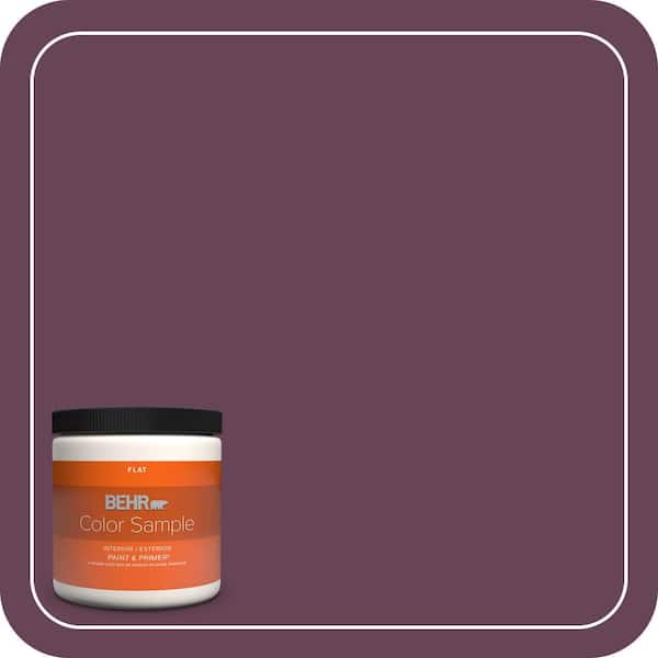 BEHR PREMIUM PLUS 8 oz. #ICC-111 Plum Harvest Flat Interior/Exterior Paint & Primer Color Sample