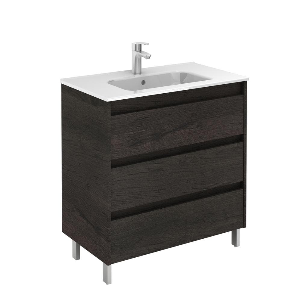 Sansa 32 in. W x 18 in. D Bath Vanity in Essence Wenge with Ceramic Vanity Top White price history on PriceWatchPro