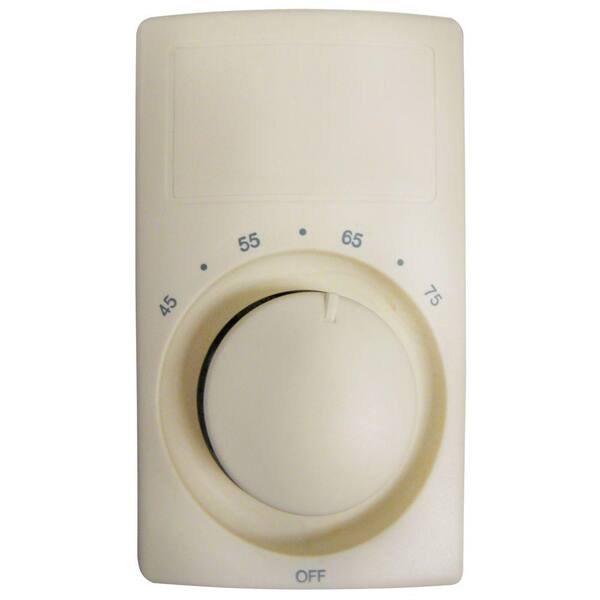 Cadet M600 Series Anticipating Almond Bimetal Double-Pole 22 Amp Wall Thermostat