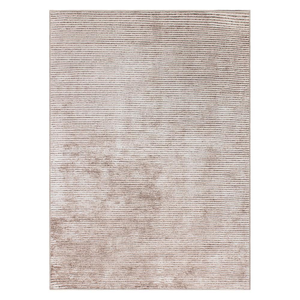 Beige Stripe Synthetic Flat Woven 10' x 14' Area Rug