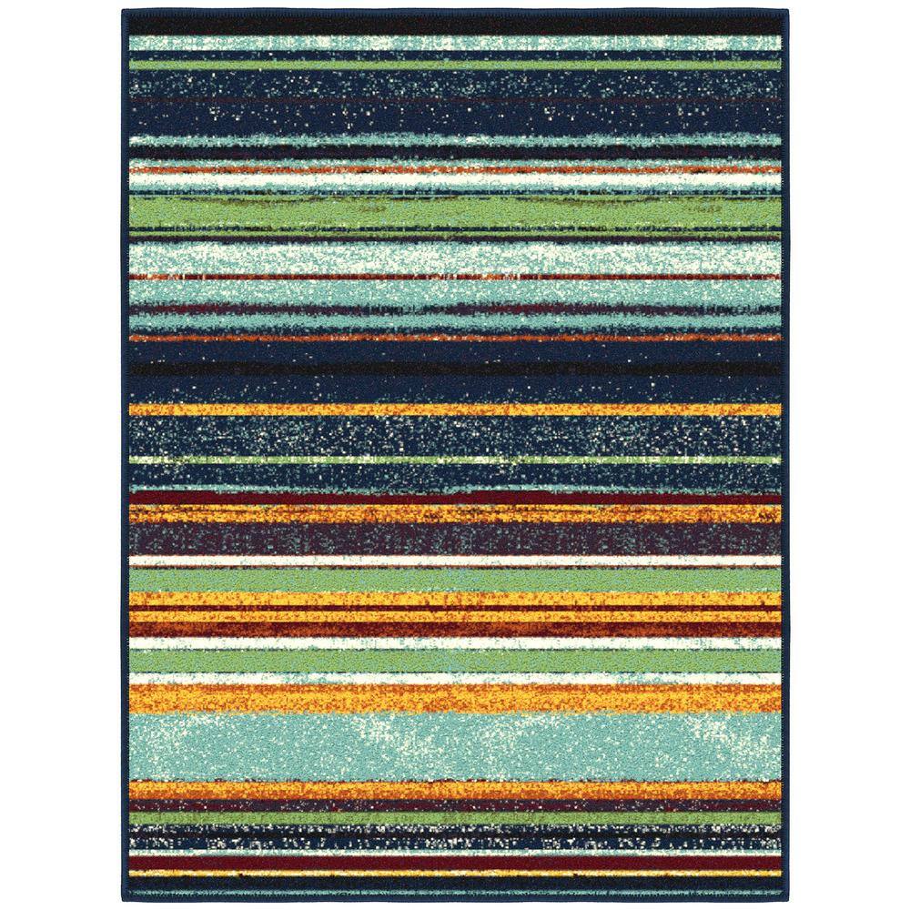 Multicolor Synthetic Non-Slip 27" x 36" Area Rug