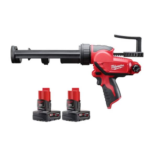 M12 12V Lithium-Ion Cordless 10 oz. Adhesive and Caulk Gun with 3.0 Ah Battery Pack (2-Pack)