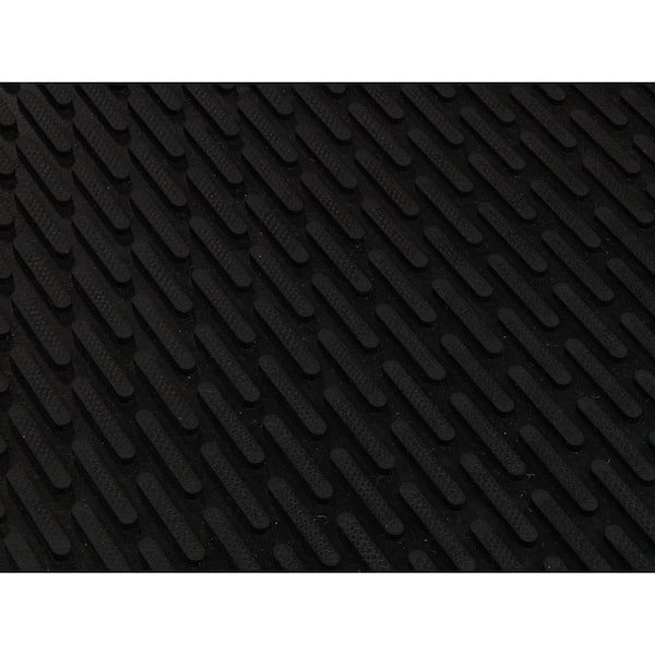 Ottomanson Easy Clean, Waterproof Non-Slip 2x3 Indoor/Outdoor Rubber Doormat, 24 in. x 36 in., Black Ribbed