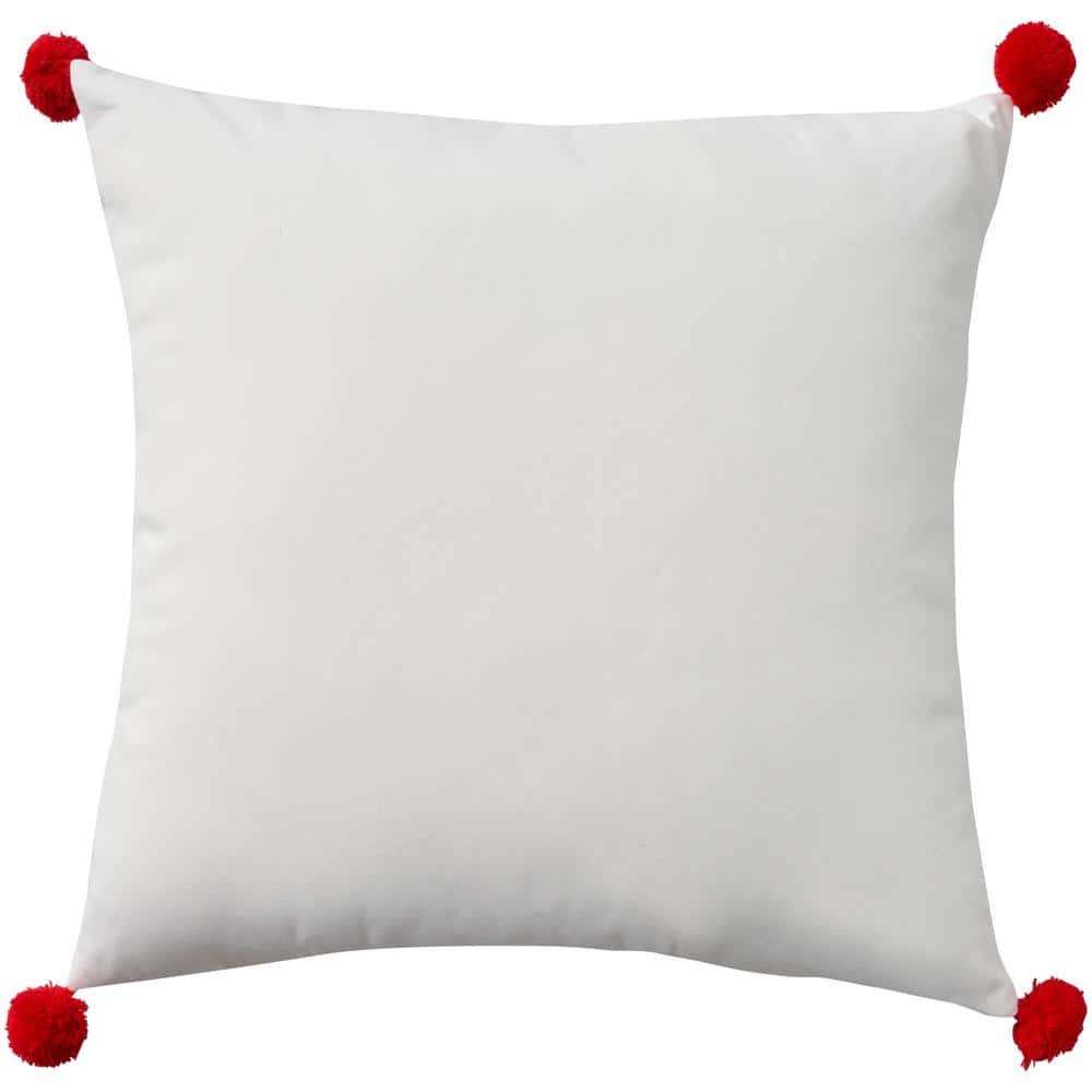18" Multicolor Embroidered Holiday Sea Turtle Throw Pillow