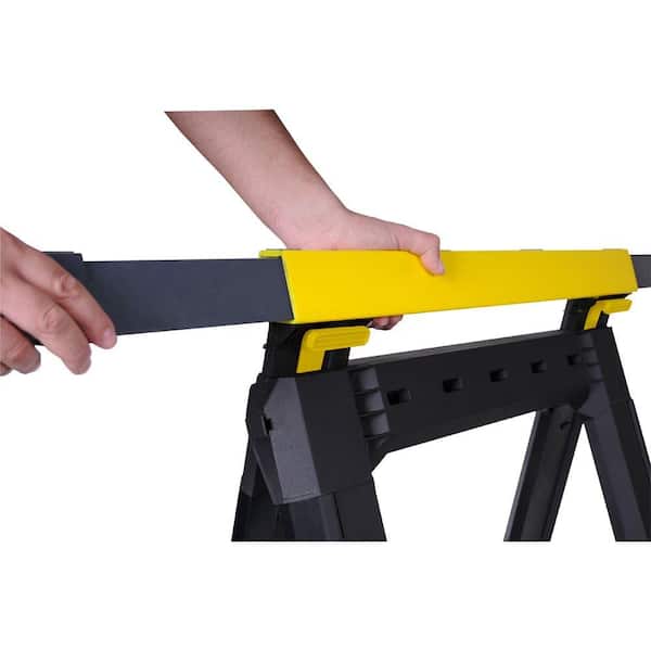 Stanley 32 in. H Plastic 2-Way Adjustable Folding Sawhorse (2 Pack