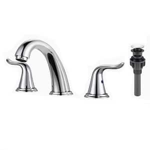 8 in. Widespread Double Handle Bathroom Sink Faucet in Chrome