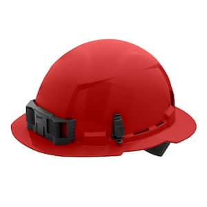 BOLT Red Type 1 Class E Full Brim Non-Vented Hard Hat with 4 Point Ratcheting Suspension