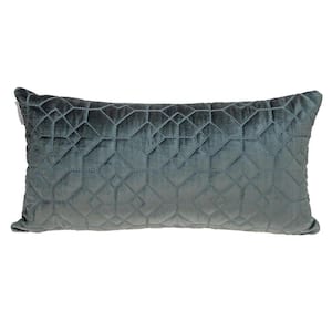 Sora Transitional Quilted Gray/Charcoal 12 x 24 Throw Pillow
