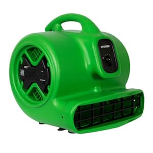 X-600A 1/4 HP 1600 CFM 3-Speed Air Mover Carpet Dryer Floor Blower Fan in Green