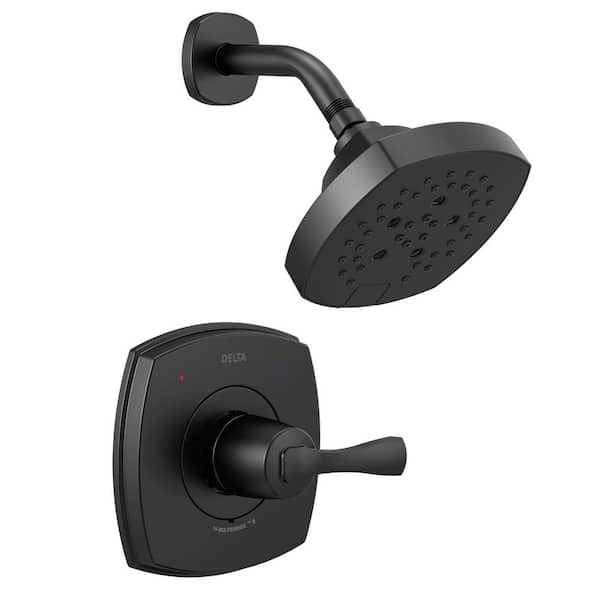 Delta Stryke 1-Handle Wall Mount 5-Spray Shower Faucet Trim Kit in Matte Black (Valve not Included)