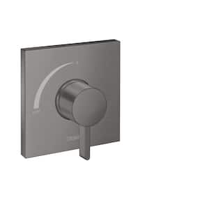 Ecostat Square Single-Handle Shower Trim Kit in Brushed Black Chrome (Valve not Included)