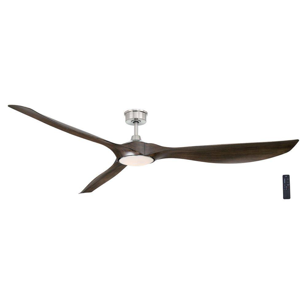 Marlon 84 in. Integrated LED Indoor Brushed Nickel Ceiling Fan with Java Oak Blades and Remote Control price history on PriceWatchPro