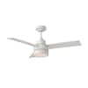 Generation Lighting Jovie 44 in. Modern Indoor/Outdoor Matte White Ceiling Fan with White Blades and Integrated LED Light Kit 3JVR44RZWD
