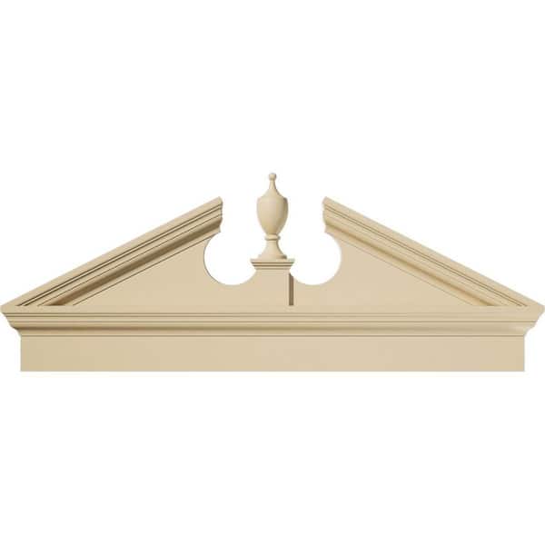 46 in. W x 18-3/8 in. H x 2-3/4 in. P Pitch 6/12 Acorn Signature Urethane Combination Pediment Acorn Ships Unattached in
