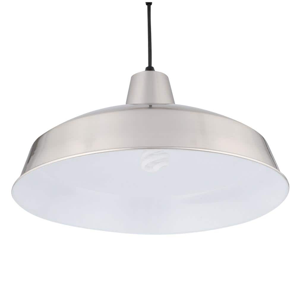 Brushed Nickel Industrial Warehouse Pendant Light