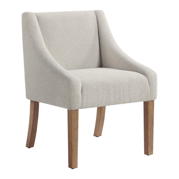 Monarch Dining Chair in Cream Fabric with Medium Espresso Wood Legs