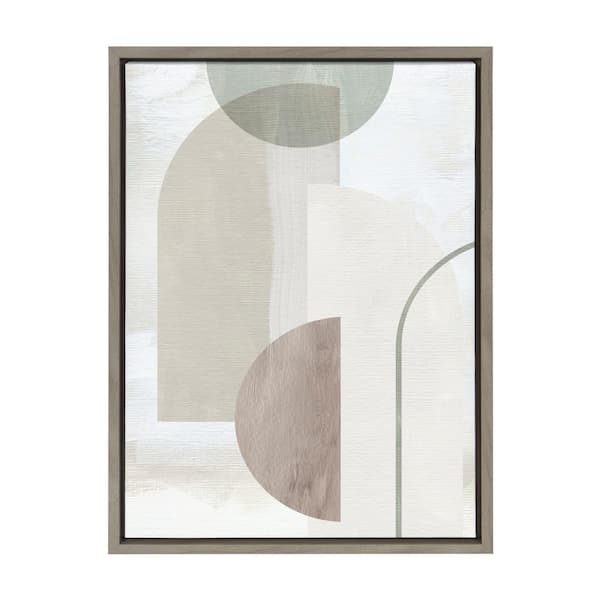 Kate and Laurel "Sylvie Sahara Gray 2" by Alexander Ginzburg 1-Piece Framed Canvas Abstract Art Print 24.00 in. x 18.00 in.