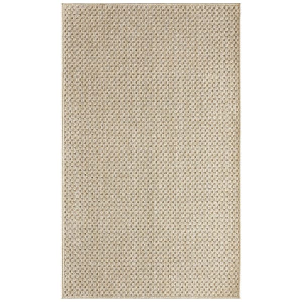 Nourison Tulum Cream 2 ft. x 3 ft. All-over design Contemporary Area Rug
