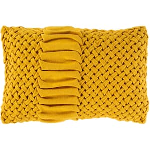 Barda Mustard Felted Polyester Fill 14 in. x 22 in. Decorative Pillow