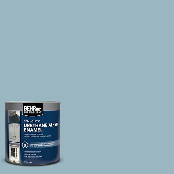 1 qt. #S470-3 Peaceful Blue Semi-Gloss Enamel Urethane Alkyd Interior/Exterior Paint