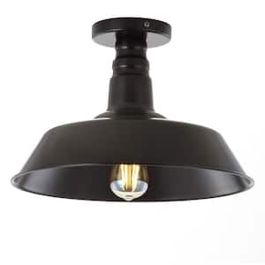 Cassidy 14 in. Oil Rubbed Bronze Metal LED Semi-Flush Mount