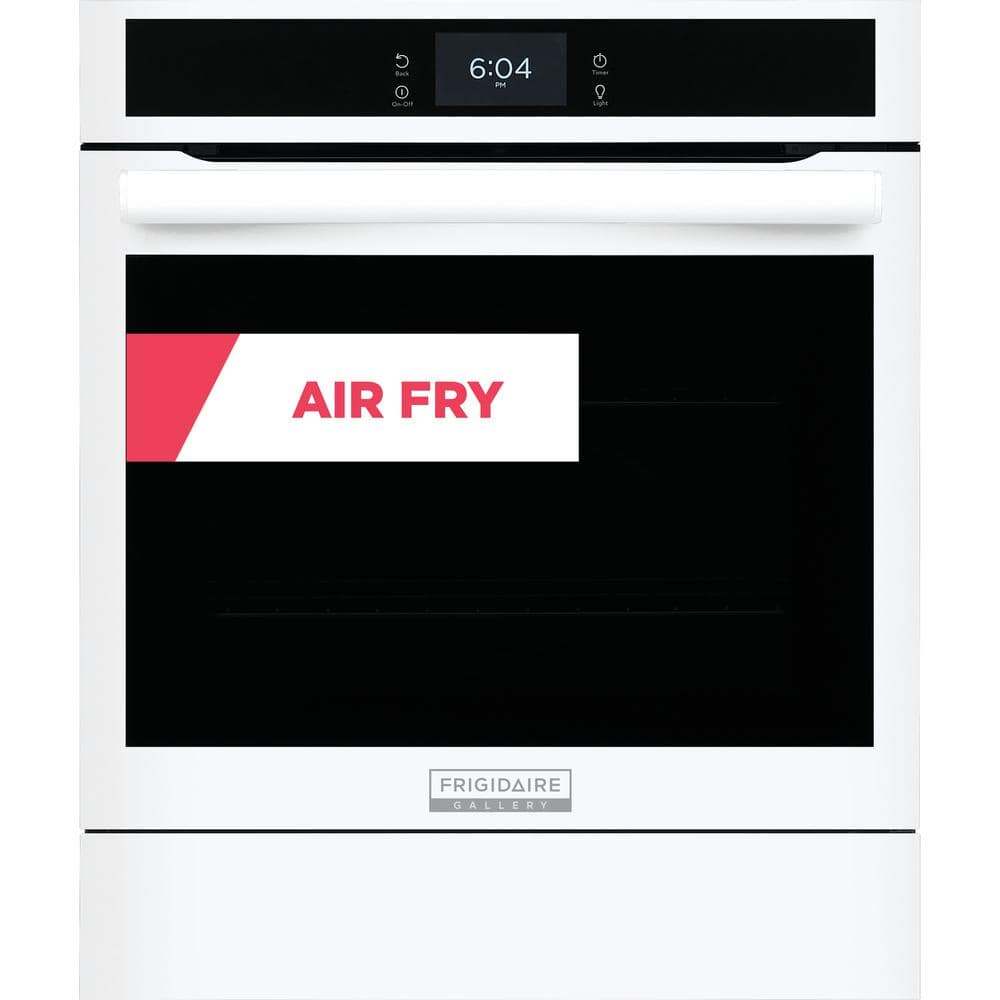 FRIGIDAIRE GALLERY 24 in. Single Electric Wall Oven Self-Cleaning with Air Fry, Steam Bake and True Convection in White