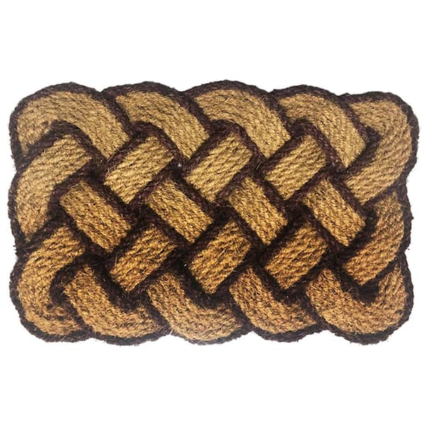 Nedia Home 36 x 22 in. Lovers Knot Mat Brown & Natural