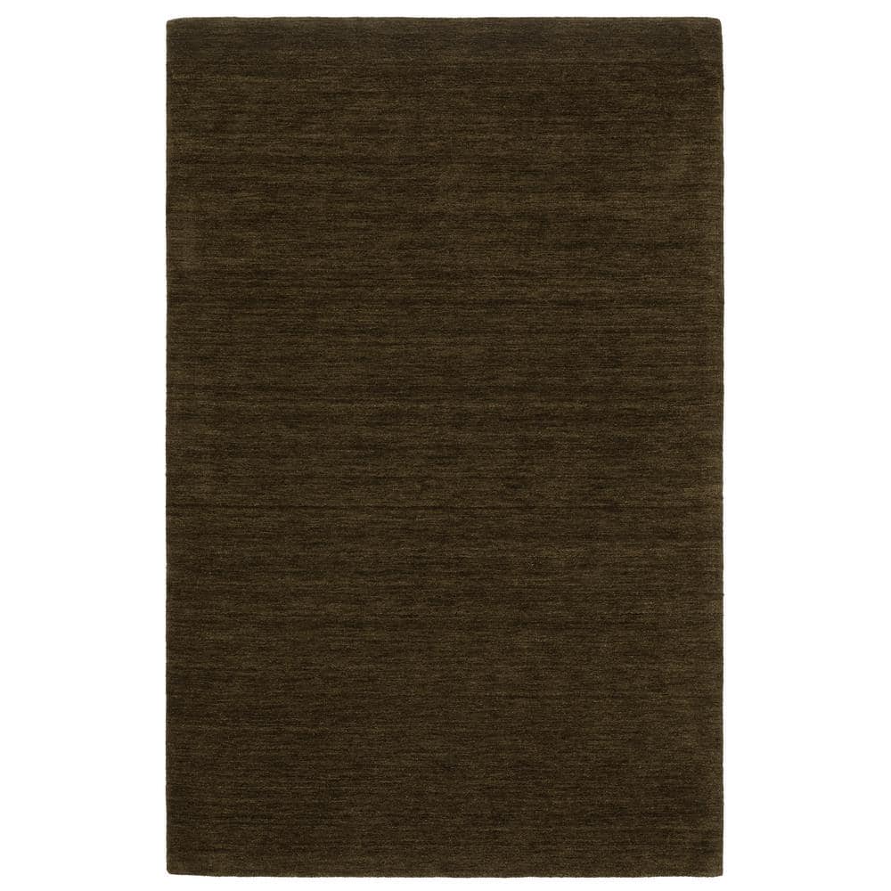 AVERLEY HOME Allaire Brown 5 ft. x 8 ft. Heathered Solid Hand-Made 100% Wool Indoor Area Rug