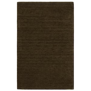 Allaire Brown 5 ft. x 8 ft. Heathered Solid Hand-Made 100% Wool Indoor Area Rug