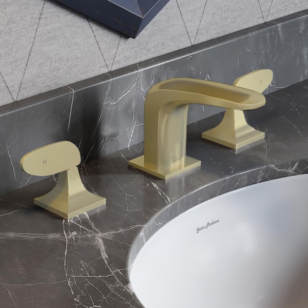 Swiss Madison Chateau 8 in. Widespread Double Handle Bathroom Faucet in Brushed Gold