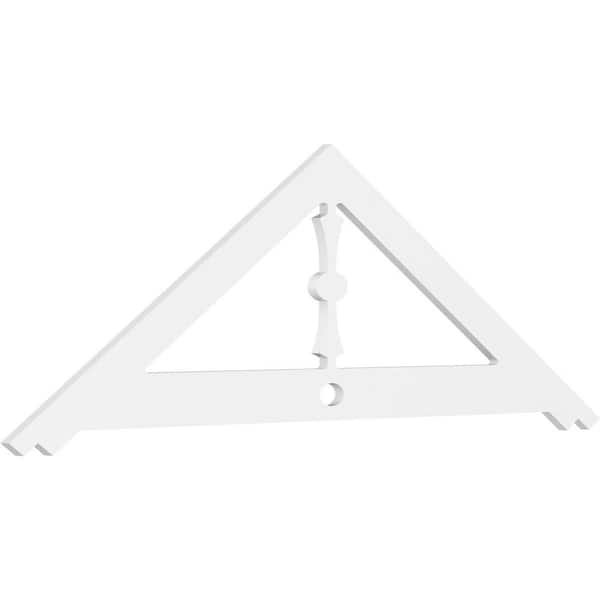 Ekena Millwork 1 in. x 72 in. x 24 in. (8/12) Pitch Artisan Gable Pediment Architectural Grade PVC Moulding
