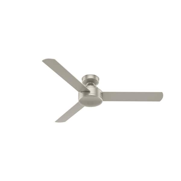 Hunter Presto 52 in. Indoor Matte Nickel Ceiling Fan with Wall Control For Bedrooms