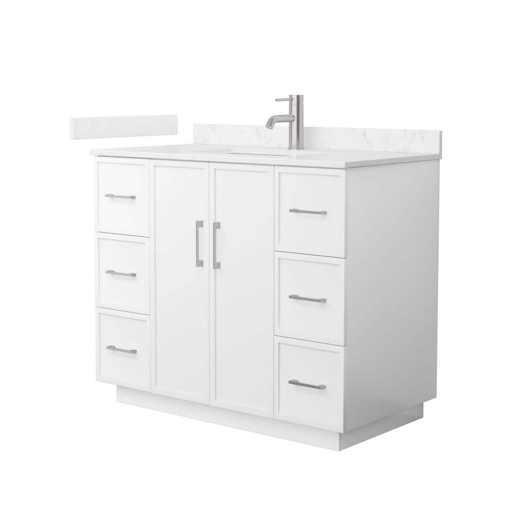 Elan TK 42 in. Single Freestanding White Bath Vanity with Carrara Cultured Marble Top (Assembled) price history on PriceWatchPro